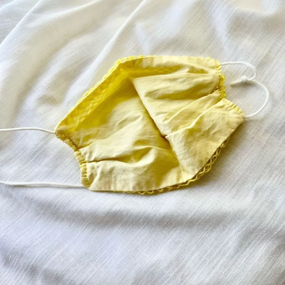 Yellow rhinestone embellished face mask